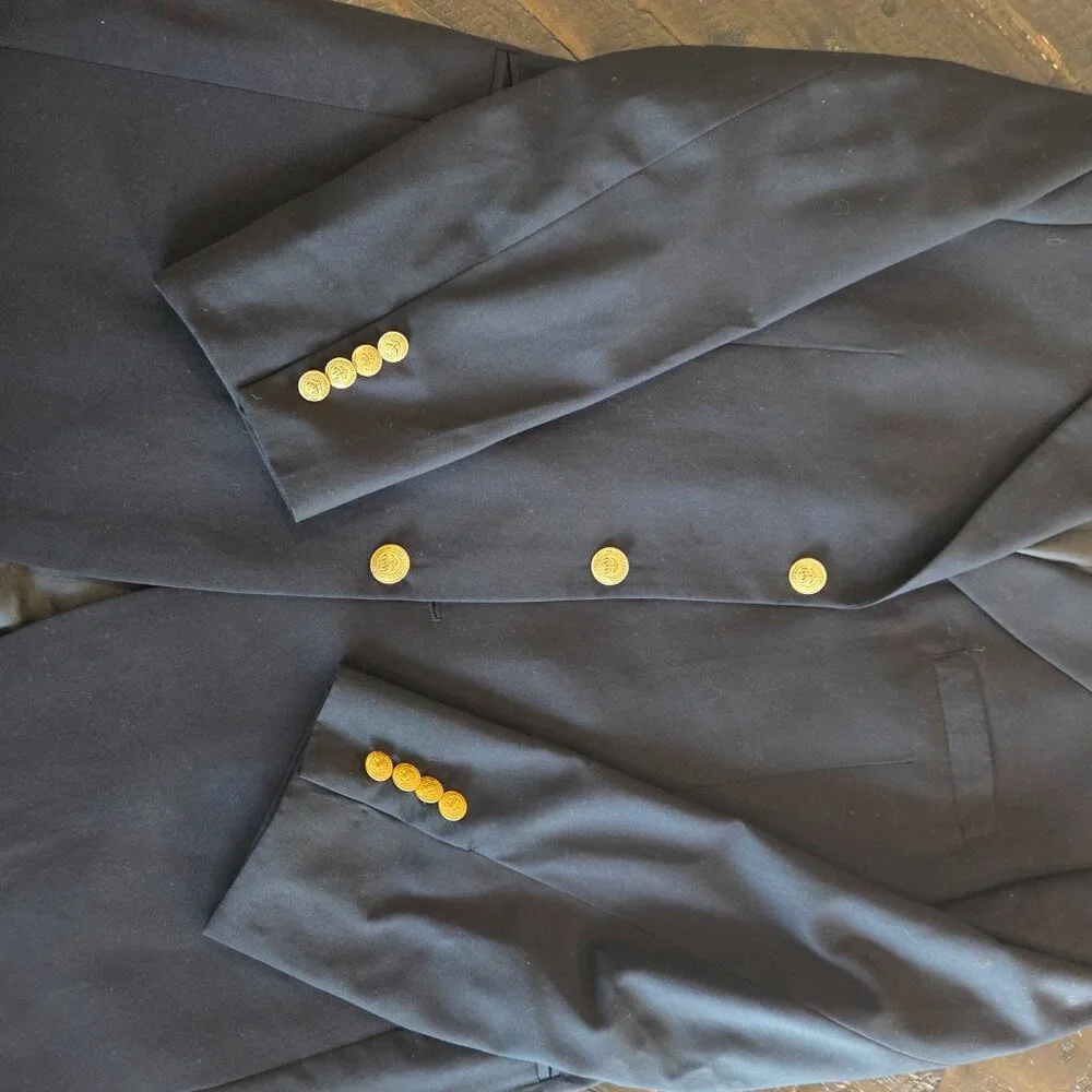 Brooks brothers‎ suit jacket 43 L Navy gold buttons